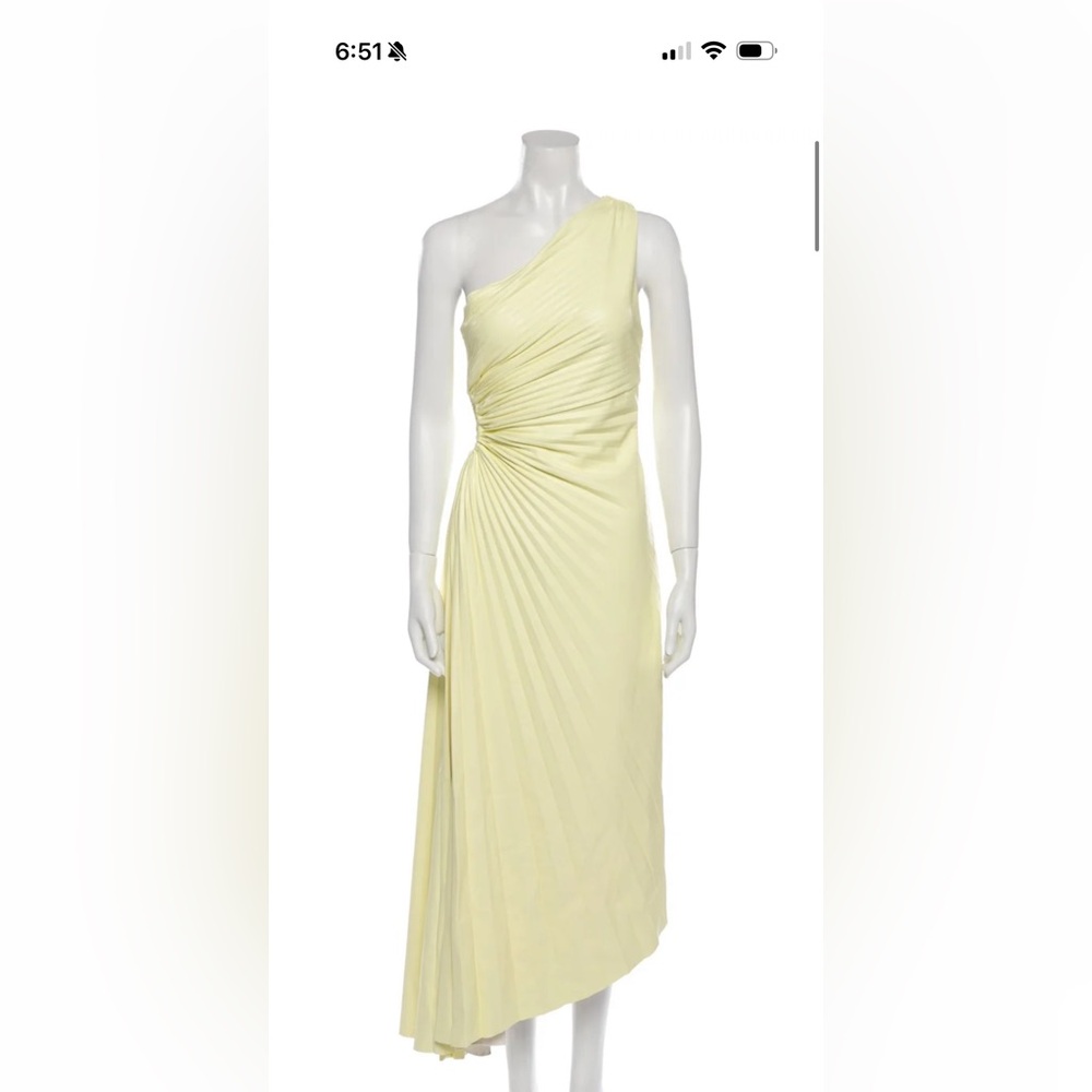 A.L.C. Delfina Dress in Soft Yellow pleather